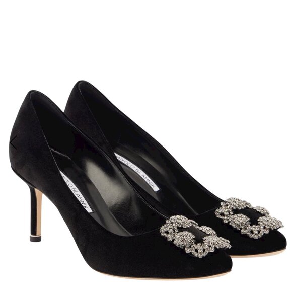 Manolo Blahnik Hangisi 70 embellished leather pumps Size 38 IT, 7 or 7.5 US - Picture 5 of 12